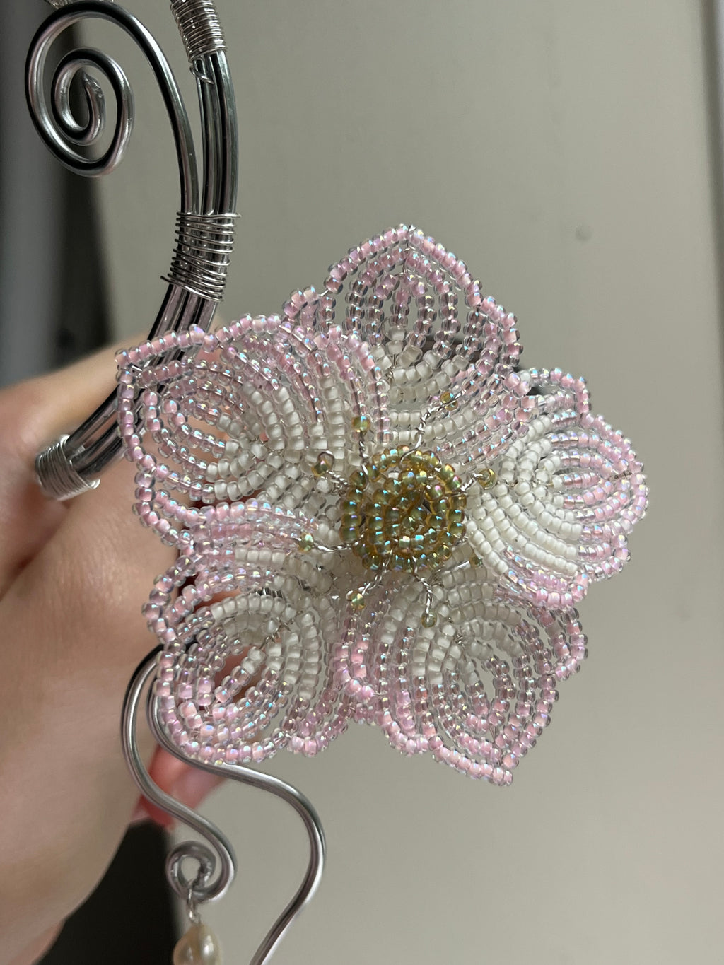 Pink hibiscus arm cuff