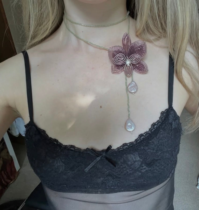 Purple orchid appliqué