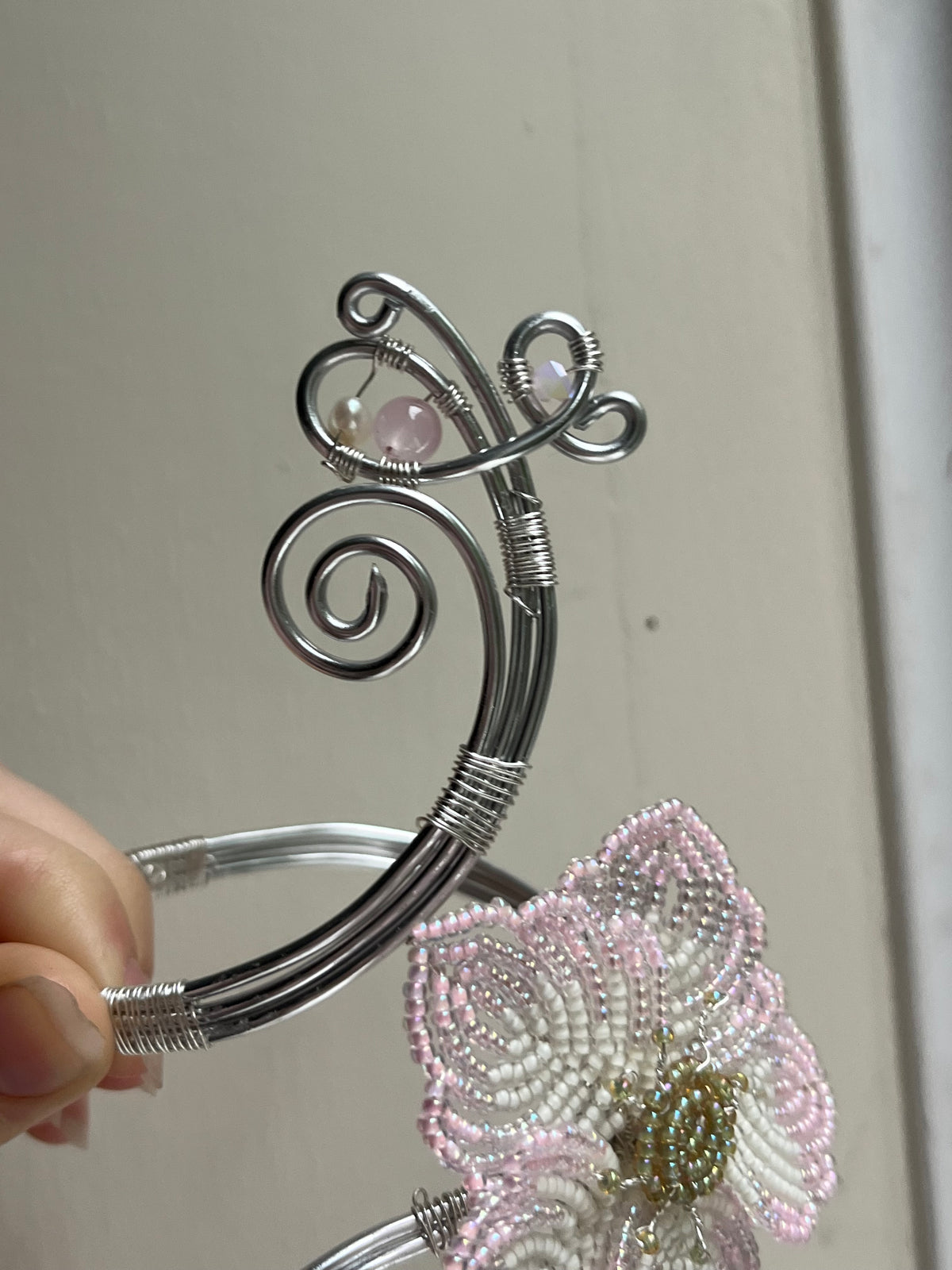 Pink hibiscus arm cuff