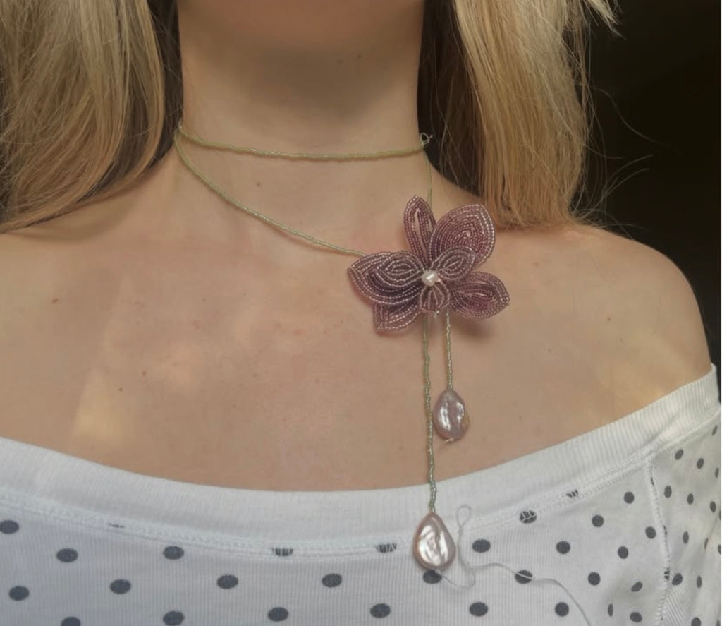 Purple orchid appliqué
