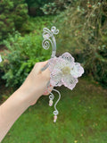Pink hibiscus arm cuff